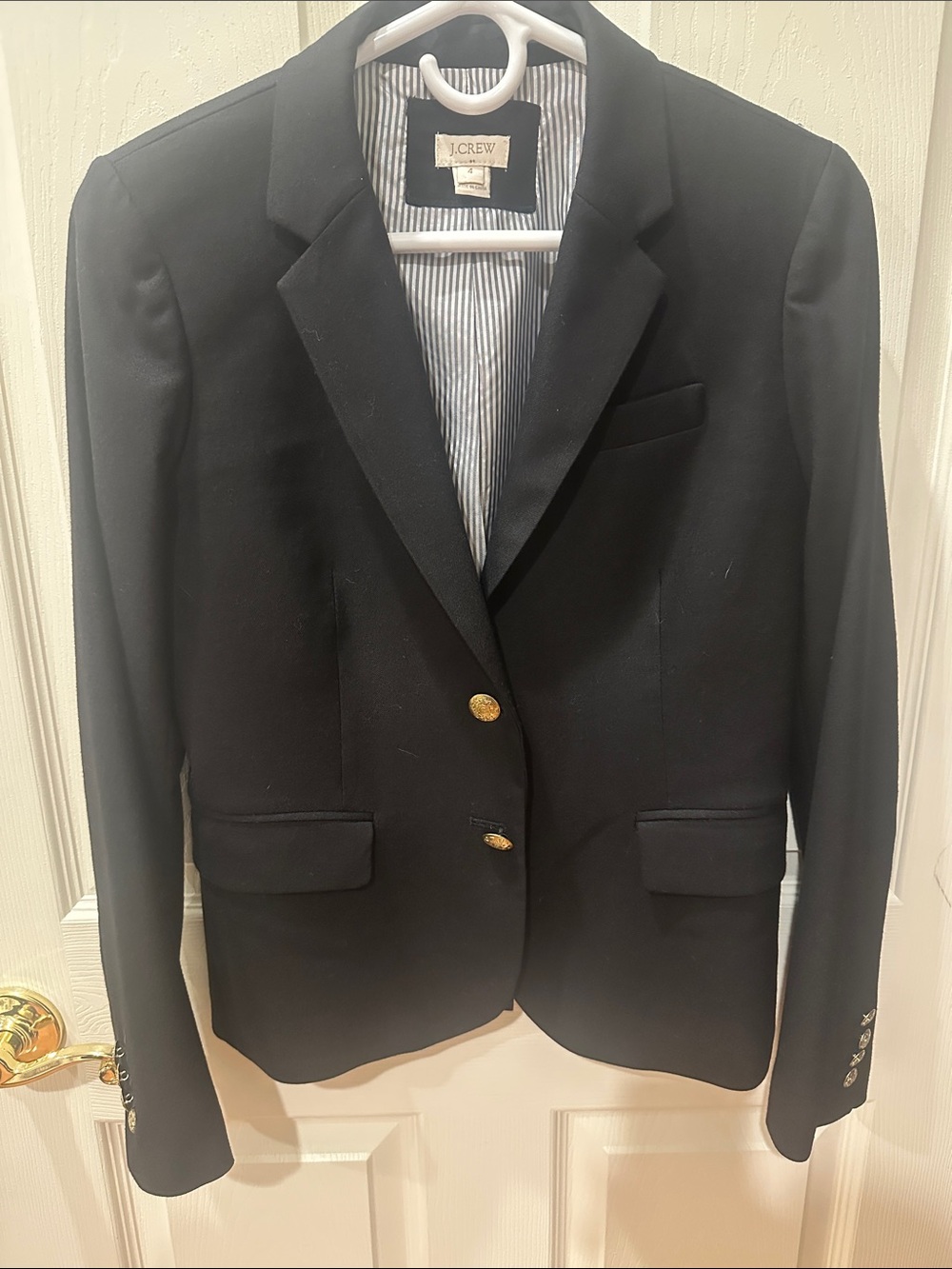 J. Crew Black Gold-Button Tailored Blazer